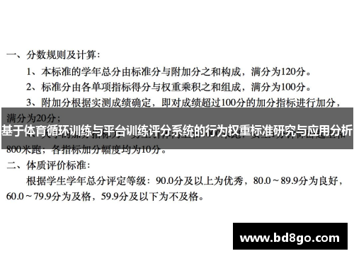 基于体育循环训练与平台训练评分系统的行为权重标准研究与应用分析
